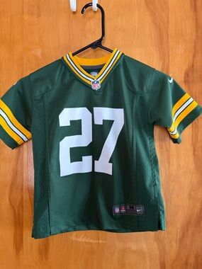 Nike Kids Packers Green and Yellow #27 Lacy Football Jersey